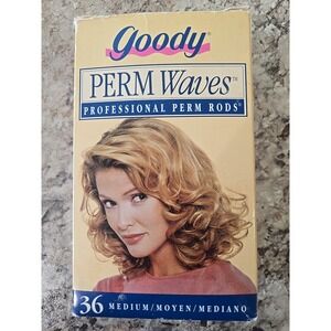 Goody Perma Waves #82058 Professional Perm Rod Curlers VTG Box of 36 Medium